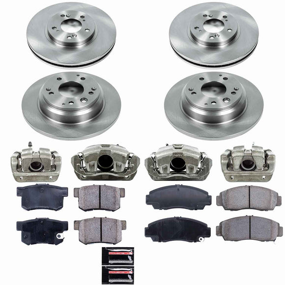 PowerStop OE Stock Replacement Low-Dust Ceramic Brake Pad, Rotor and Caliper Kit