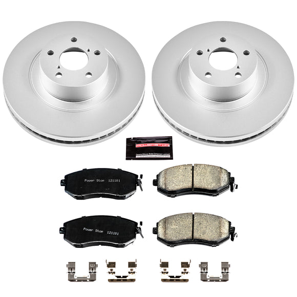 PowerStop Genuine Geomet Coated Rotor and Low-Dust Ceramic Brake Pad Kit