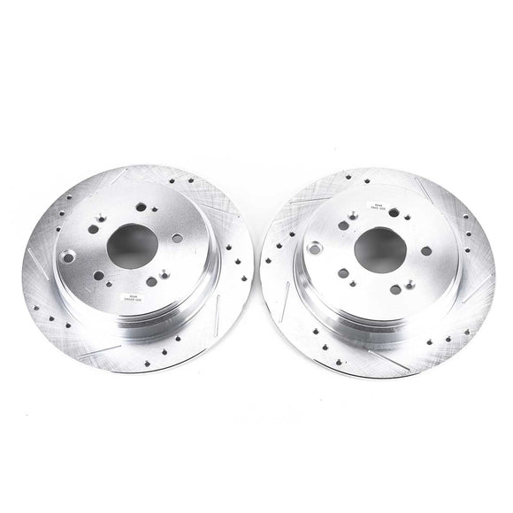 PowerStop Evolution Drilled Slotted Rotors Pair Rear For Honda CR-V