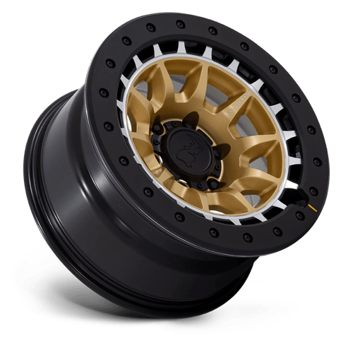 17x8.5 Black Rhino BR016 Tusk Matte Gold W/ Machined Ring 5x127 ET-10 Wheel