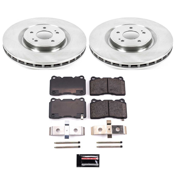 PowerStop OE Stock Replacement Low-Dust Ceramic Brake Pad and Rotor Kit