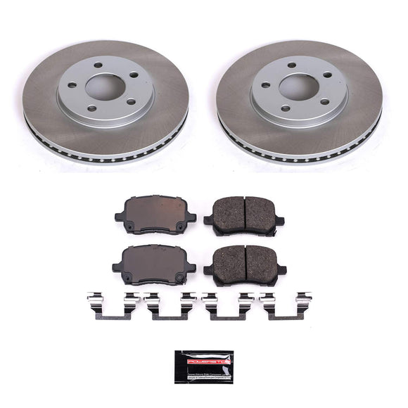 PowerStop Semi-Coated Rotor and Low-Dust Ceramic Brake Pad Kit