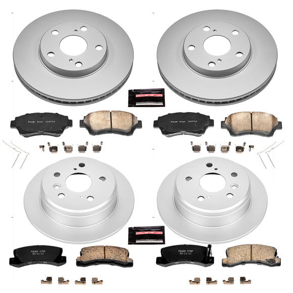 PowerStop Genuine Geomet Coated Rotor and Low-Dust Ceramic Brake Pad Kit