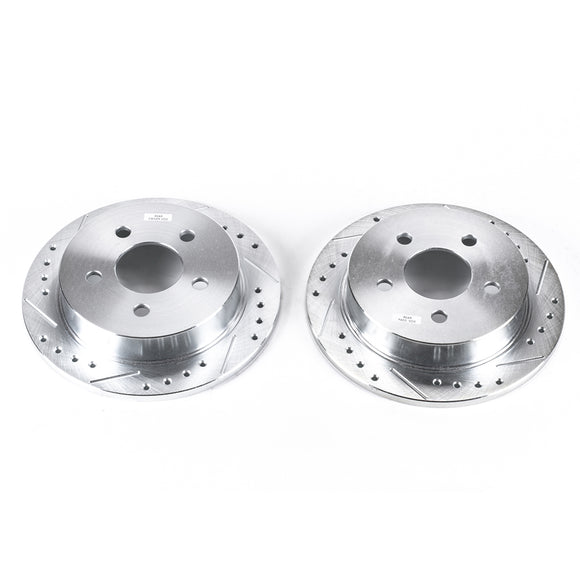 PowerStop Evolution Drilled Slotted Rotors Pair Rear For Pontiac GrPrix