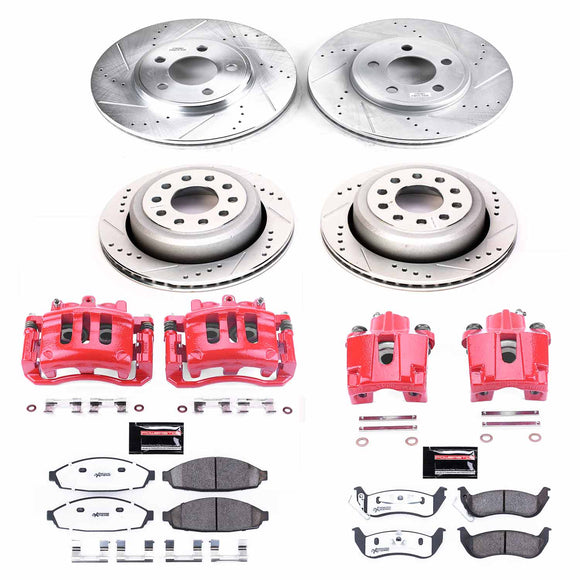 PowerStop Z26 Street Performance Ceramic Brake Pad, Drilled Slotted Rotor, and C