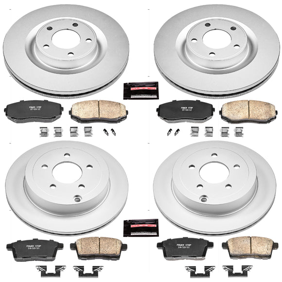 PowerStop Genuine Geomet Coated Rotor and Low-Dust Ceramic Brake Pad Kit