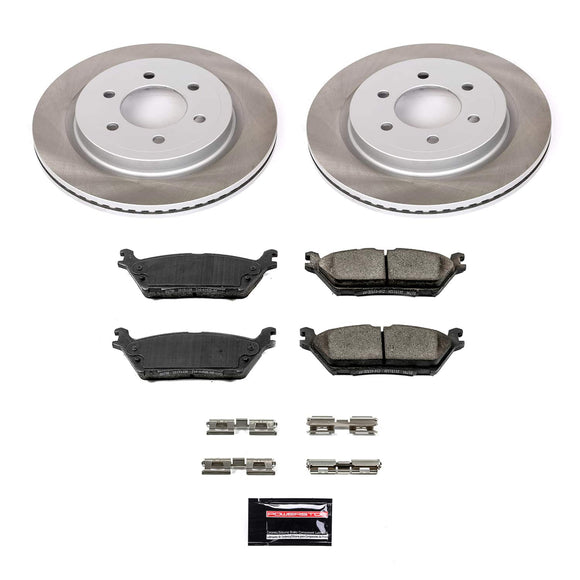 PowerStop Semi-Coated Rotor and Low-Dust Ceramic Brake Pad Kit