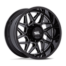 20X9 Moto Metal MO812 Turbine Gloss Black Milled 5x127 ET1 Wheel Rim