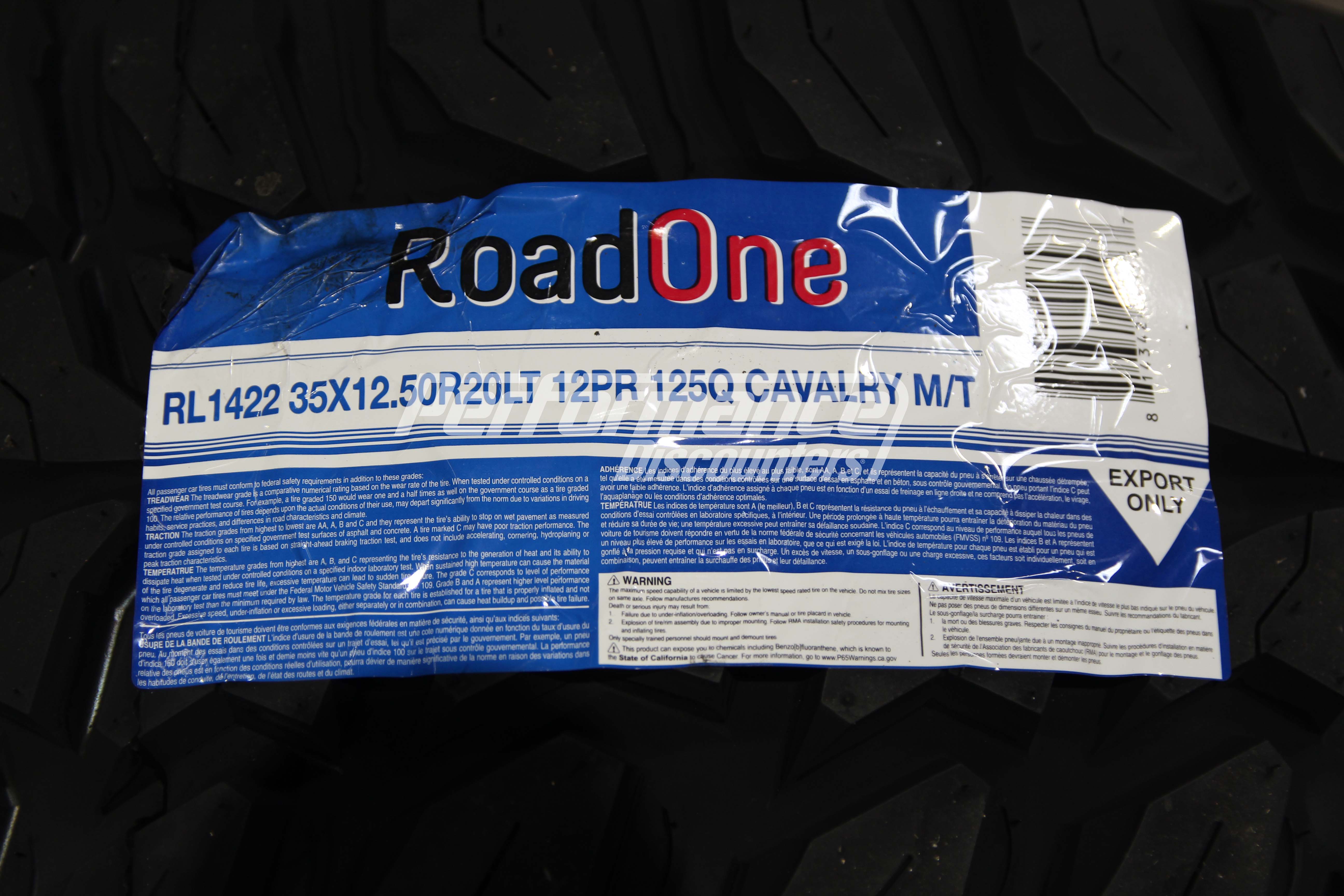 Roadone Cavalry M/T Mud Tire(s) 35X12.50R20 LRF BSW 125Q 35125020