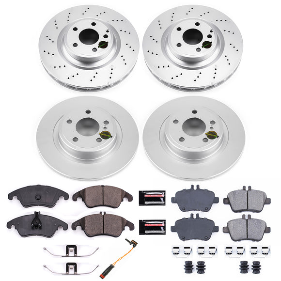 PowerStop Genuine Geomet Coated Rotor and Carbon-Fiber Ceramic Brake Pad Kit