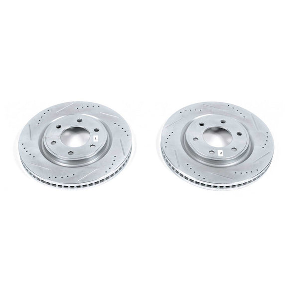 PowerStop Evolution Drilled Slotted Rotors Pair Front For INFINITI QX56