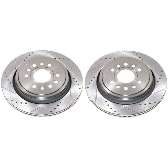 PowerStop Evolution Drilled Slotted Rotors Pair Rear For Ram 1500