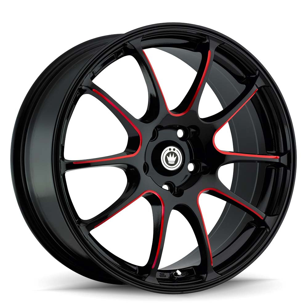 18x8 Konig Illusion Gloss Black/Red Tint 5x114.3 5x4.5 ET45 Wheel Rim