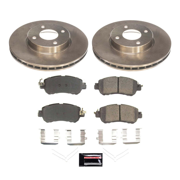 PowerStop OE Stock Replacement Low-Dust Ceramic Brake Pad and Rotor Kit
