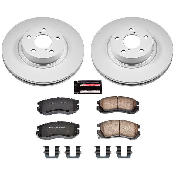 PowerStop Genuine Geomet Coated Rotor and Low-Dust Ceramic Brake Pad Kit