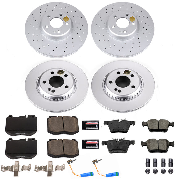 PowerStop Genuine Geomet Coated Rotor and Carbon-Fiber Ceramic Brake Pad Kit