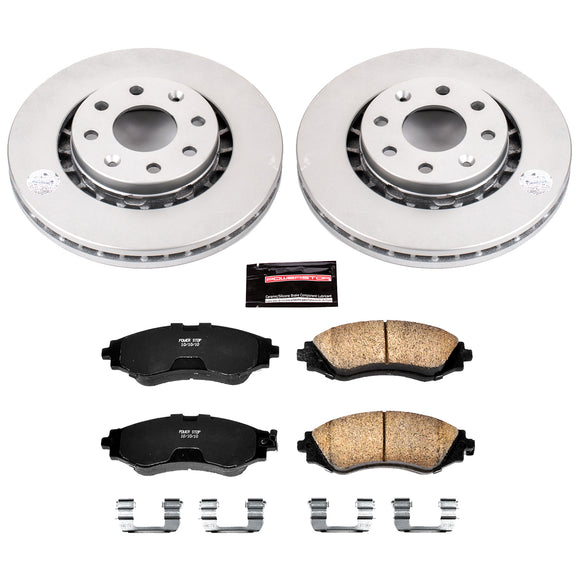 PowerStop Genuine Geomet Coated Rotor and Low-Dust Ceramic Brake Pad Kit