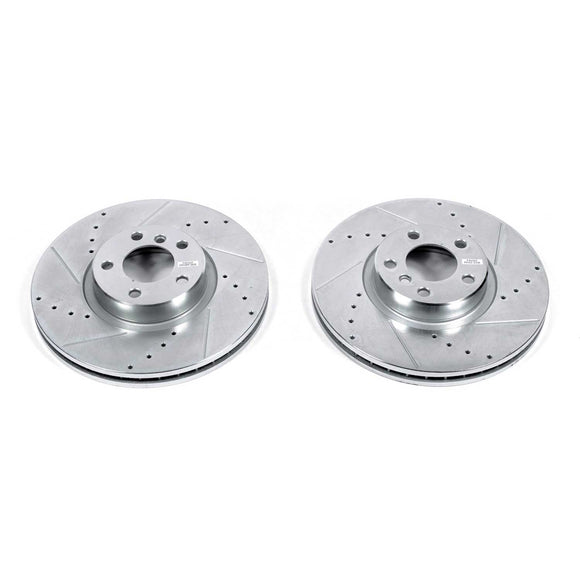 PowerStop Evolution Drilled Slotted Rotors Pair Front For BMW X5