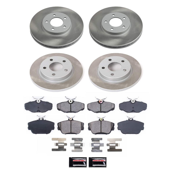 PowerStop Semi-Coated Rotor and Low-Dust Ceramic Brake Pad Kit