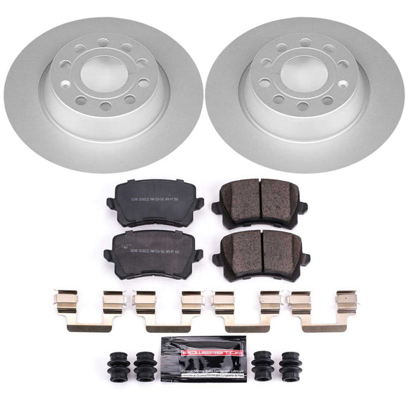 PowerStop Genuine Geomet Coated Rotor and Carbon-Fiber Ceramic Brake Pad Kit