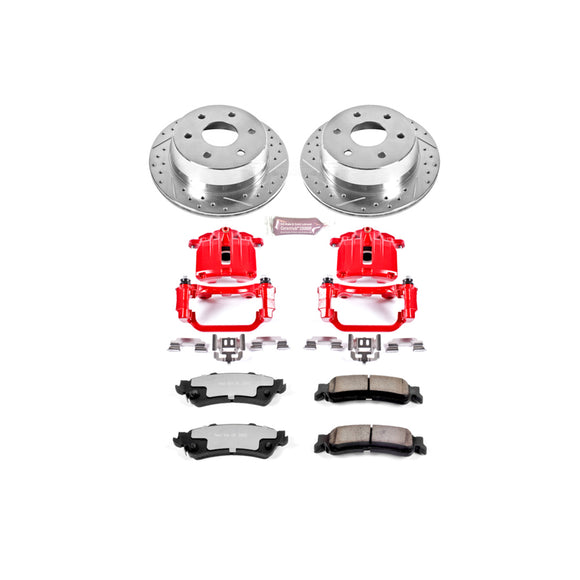 PowerStop Z36 Truck and SUV Ceramic Brake Pad, Drilled & Slotted Rotor, and Cali