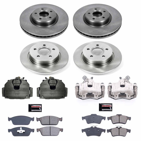 PowerStop OE Stock Replacement Low-Dust Ceramic Brake Pad, Rotor and Caliper Kit