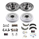 PowerStop Z36 Ceramic Brake Pads with Drilled Slotted Rotors and Drum Shoe Kit