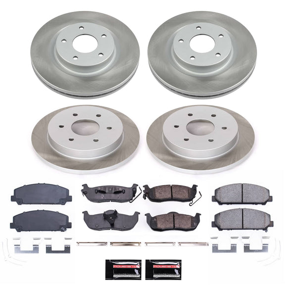 PowerStop Semi-Coated Rotor and Low-Dust Ceramic Brake Pad Kit