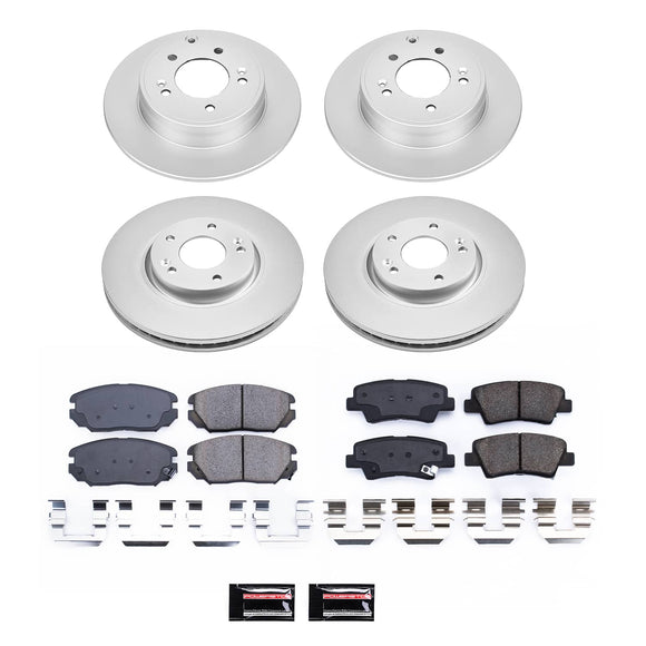 PowerStop Genuine Geomet Coated Rotor and Low-Dust Ceramic Brake Pad Kit