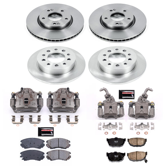 PowerStop OE Stock Replacement Low-Dust Ceramic Brake Pad, Rotor and Caliper Kit