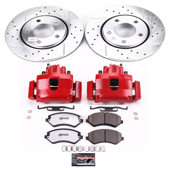 PowerStop Z36 Truck and SUV Ceramic Brake Pad, Drilled & Slotted Rotor, and Cali