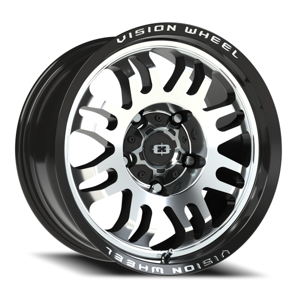 17x8.5 Vision 409 Inferno Gloss Black Machined Face 5x150 ET0 Wheel Rim