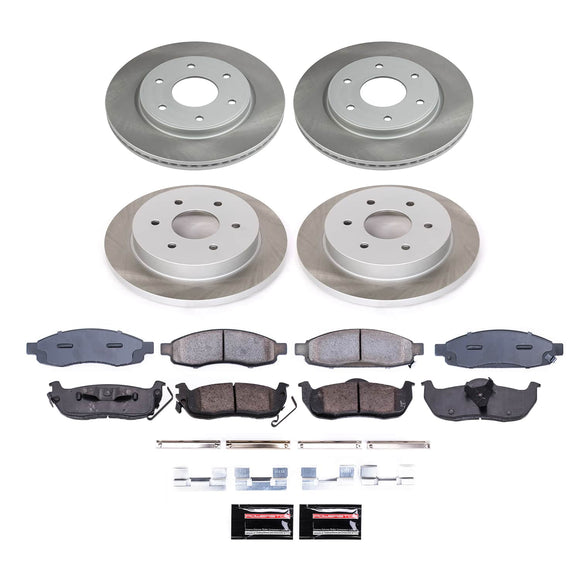 PowerStop Semi-Coated Rotor and Low-Dust Ceramic Brake Pad Kit
