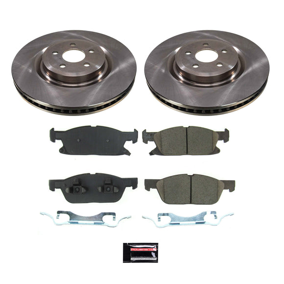 PowerStop OE Stock Replacement Low-Dust Ceramic Brake Pad and Rotor Kit