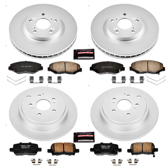 PowerStop Genuine Geomet Coated Rotor and Low-Dust Ceramic Brake Pad Kit