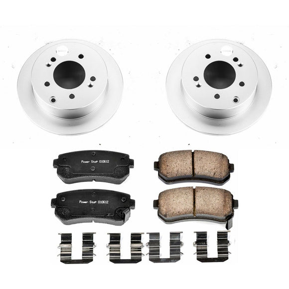 PowerStop Genuine Geomet Coated Rotor and Low-Dust Ceramic Brake Pad Kit