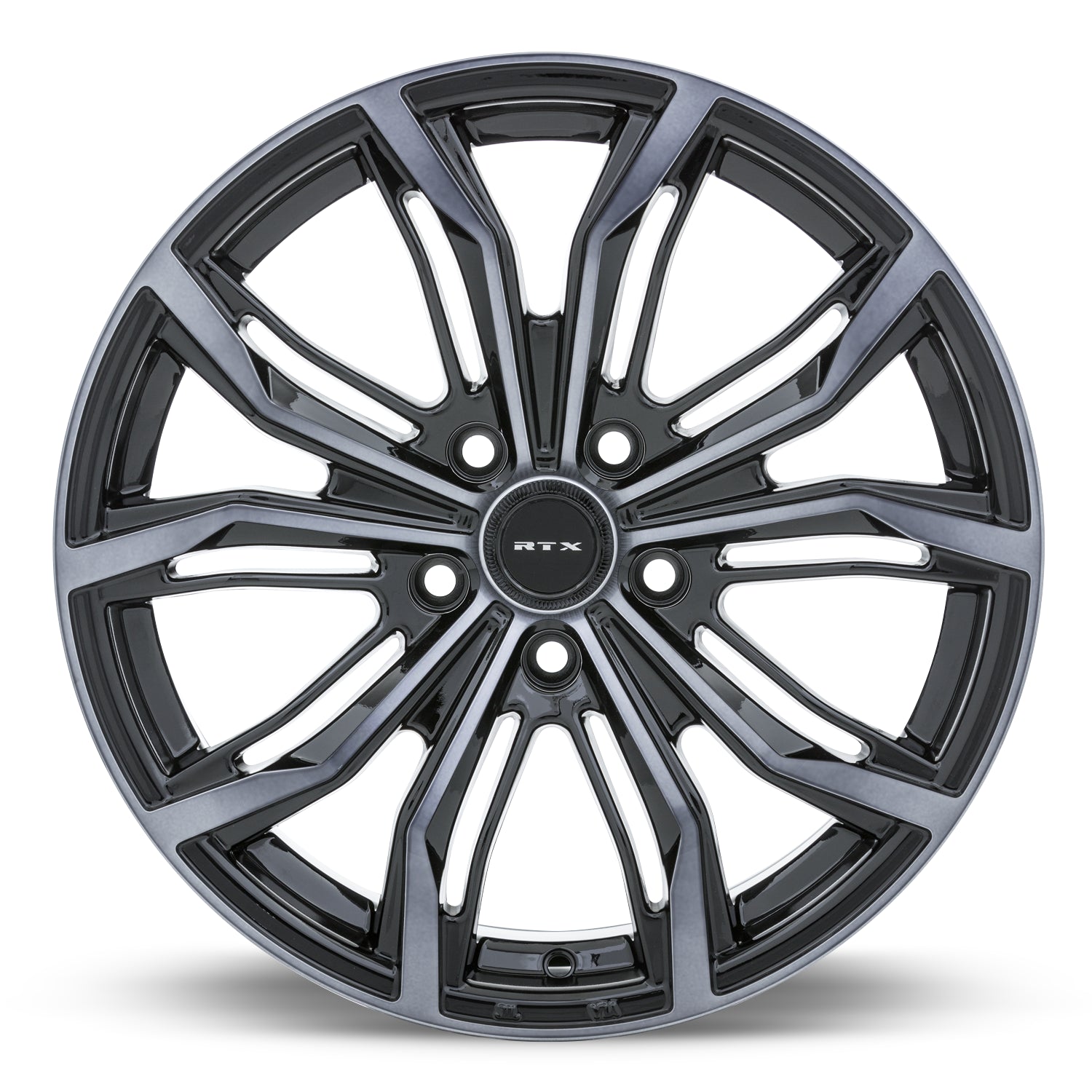 18x8 RTX Black Widow Black Machined Grey 5x108 ET40 wheel/rim