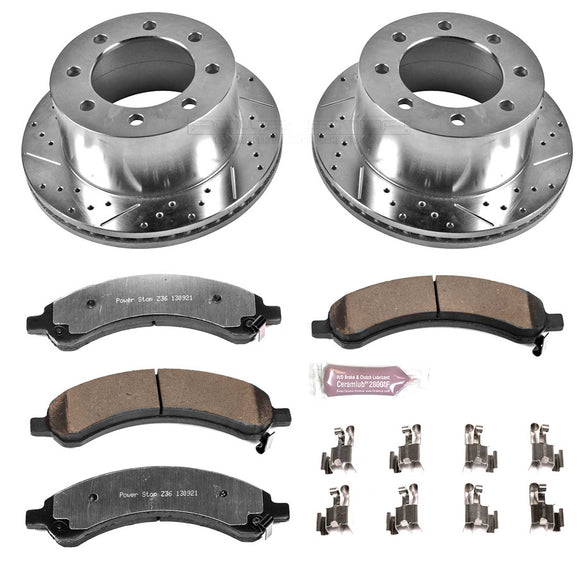 PowerStop Z36 Carbon-Fiber Ceramic Brake Pad with Drilled and Slotted Rotor Kit