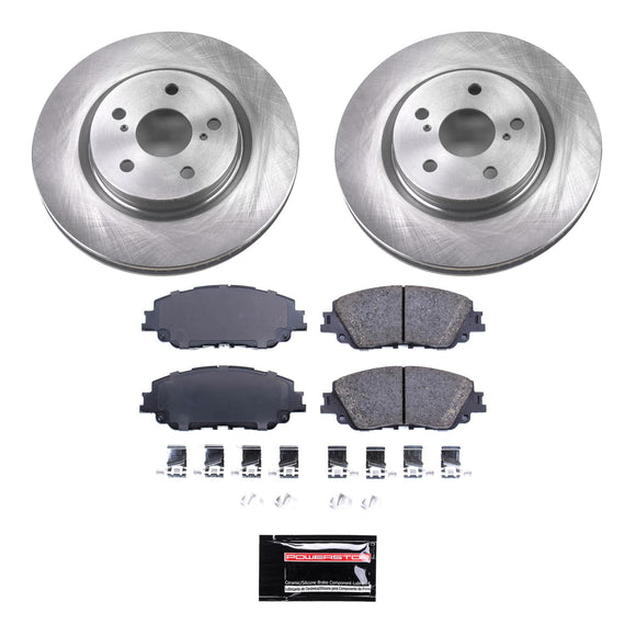 PowerStop Semi-Coated Rotor and Low-Dust Ceramic Brake Pad Kit