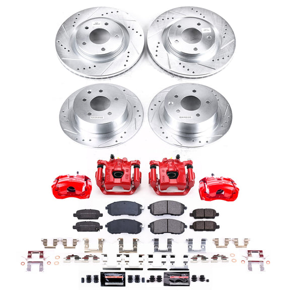PowerStop Z23 Daily Driver Carbon-Fiber Ceramic Pads Drilled & Slotted Rotor & C