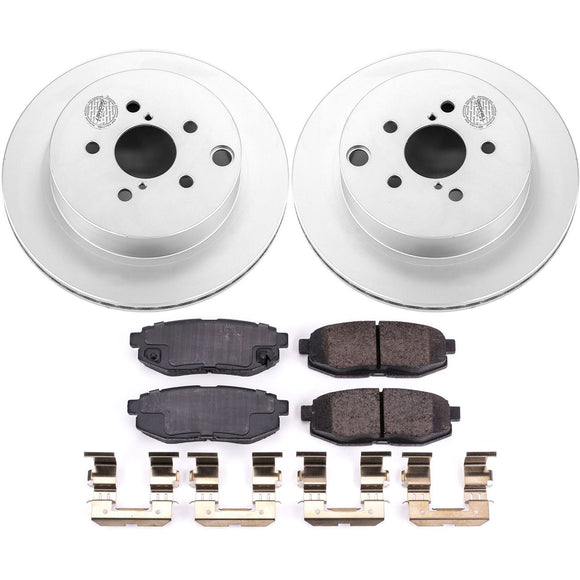 PowerStop Genuine Geomet Coated Rotor and Low-Dust Ceramic Brake Pad Kit