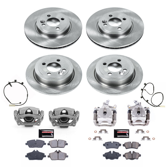 PowerStop OE Stock Replacement Low-Dust Ceramic Brake Pad, Rotor and Caliper Kit