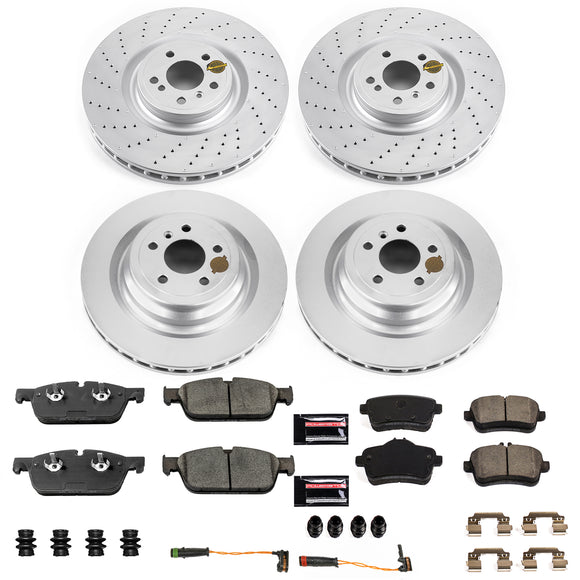 PowerStop Genuine Geomet Coated Rotor and Carbon-Fiber Ceramic Brake Pad Kit