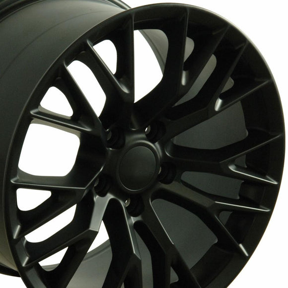 18" Replica Wheel CV22 Fits Chevrolet Corvette - C7 Z06 Rim 18x10.5 Black Wheel