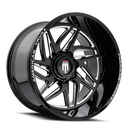 24x14 American Truxx AT1917 Goliath Black Milled 8x165.1 8x6.5 ET-76 Wheel