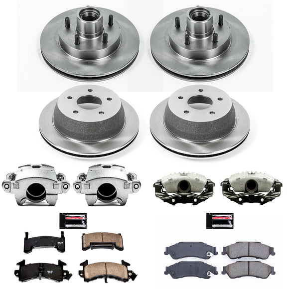 PowerStop OE Stock Replacement Low-Dust Ceramic Brake Pad, Rotor and Caliper Kit
