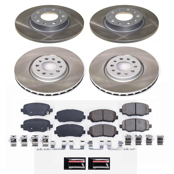 PowerStop Semi-Coated Rotor and Low-Dust Ceramic Brake Pad Kit