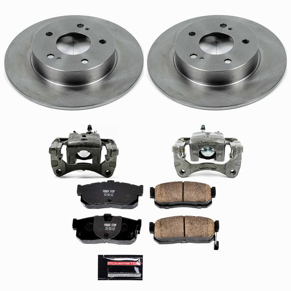 PowerStop OE Stock Replacement Low-Dust Ceramic Brake Pad, Rotor and Caliper Kit