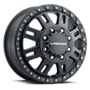 17x6.5 Vision 408 Manx 2 Dually Satin Black Wheel 8x165.1 ET121 CB125.2