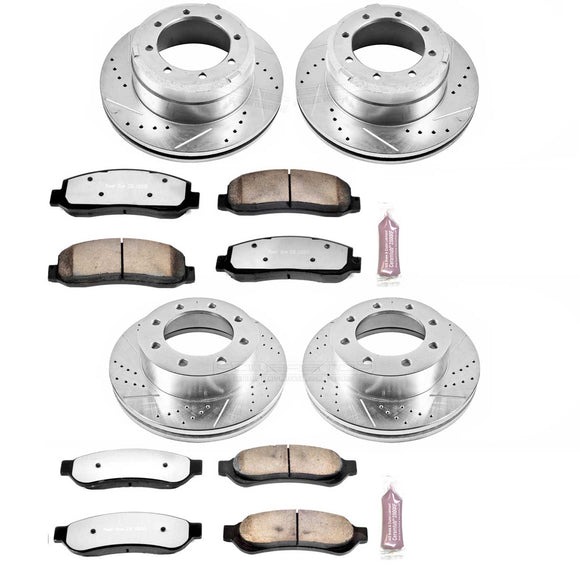 PowerStop Z36 Carbon-Fiber Ceramic Brake Pad with Drilled and Slotted Rotor Kit